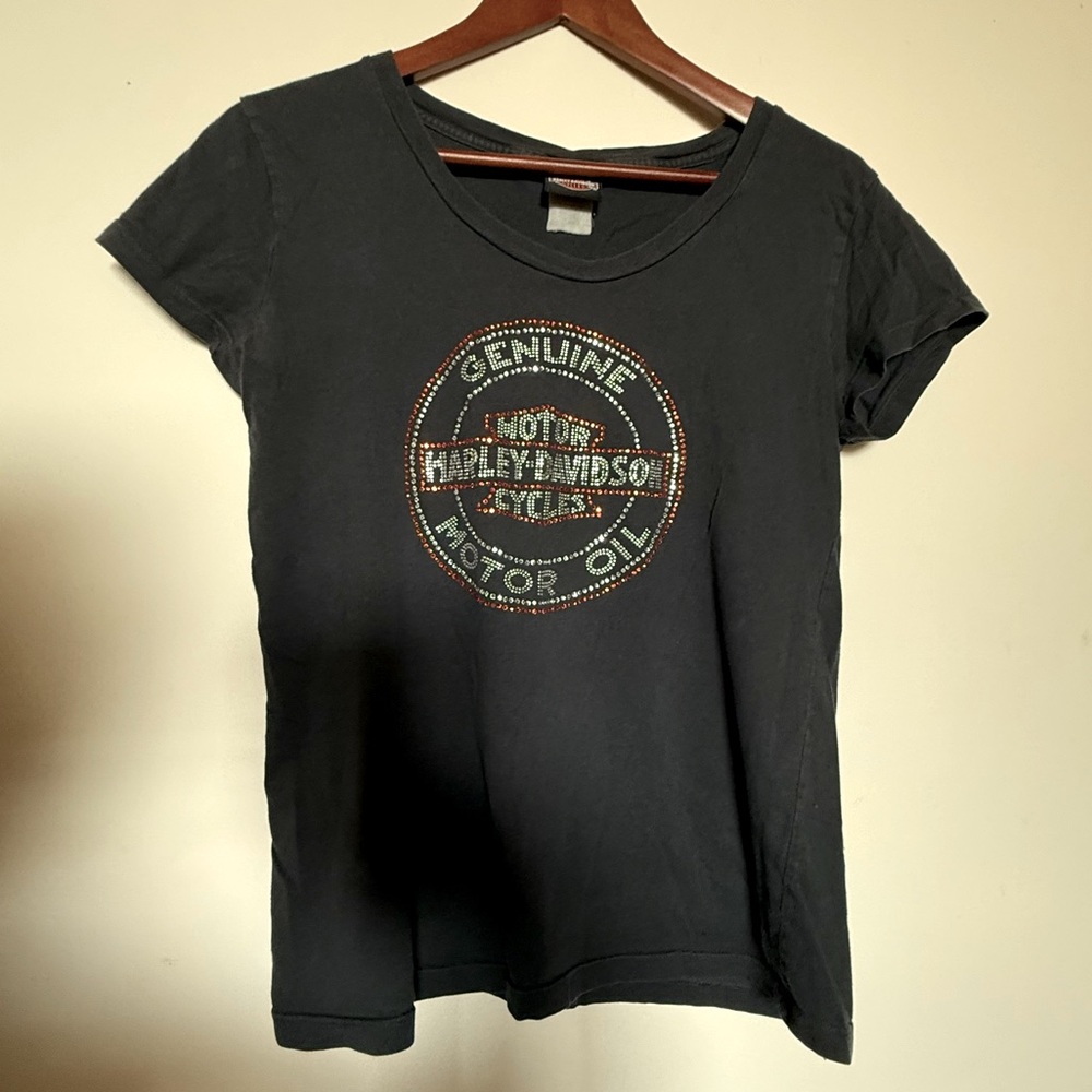 Harley Davidson Vintage Bedazzled Gray T-Shirt